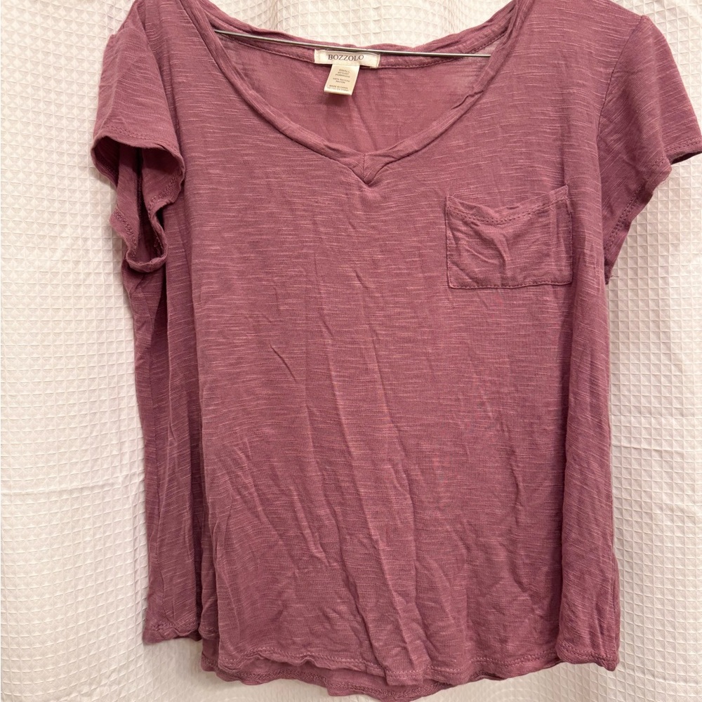 Women's Mauve V-Neck Top